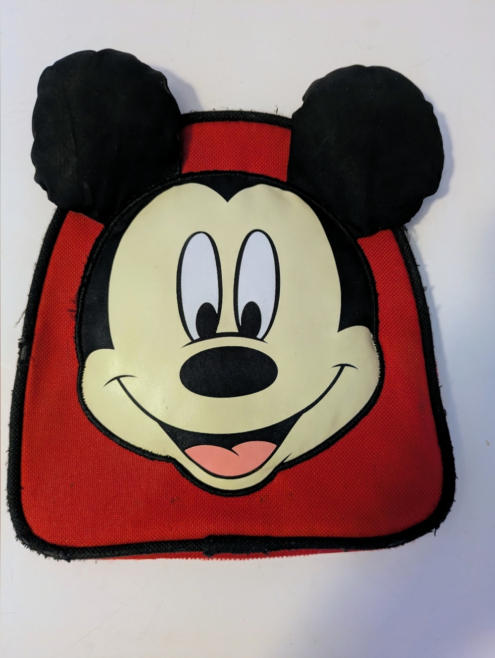 Mickey Mouse Sew On Patch Red Black Removed From Childs Backpack 8 H 7 W